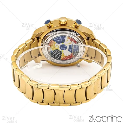 ساعت بولگاری زنانه سه موتوره طلایی صفحه اسکلتون 106093