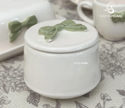 سرویس صبحانه خوری دوژان طرح پاپیون سبز 25 پارچه