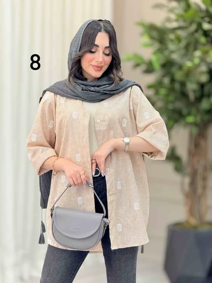 شومیز آستین پاکتی طرح دار