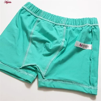 شورت پنبه‌ای پسرانه کوزا مدل پادار سبزآبی کد 4595