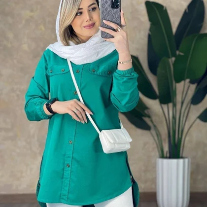 **🔱 مانتو کتان کاغذی بغل زیپ | کد: 6361**