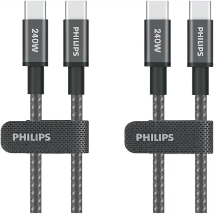 کابل تایپ سی 240 وات فیلیپس Philips مدل DLC7060C کارپلی با طول 2 متر