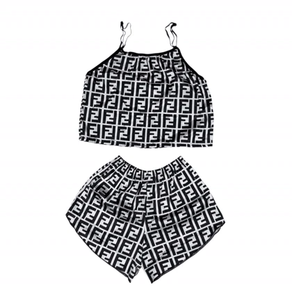 ست تاپ و شلوارک طرح فندی 204