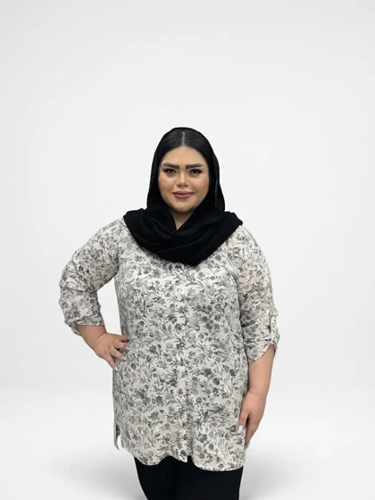 شومیز گل‌دار سایز بزرگ زنانه (تن خور آزاد و خنک)