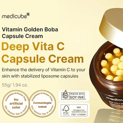 کرم کپسولی روشن کننده مدی کیوب Medicube اصل مدل Deep Vita C رطوبت رسان و جوانساز