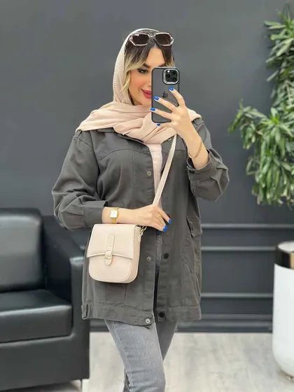 مانتو کتان سرشانه پاگن نیلیا