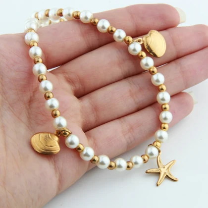 گردنبند دخترانه مدل ستاره دریایی و صدف