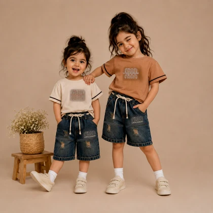 تیشرت و شلوارک دخترانه miu