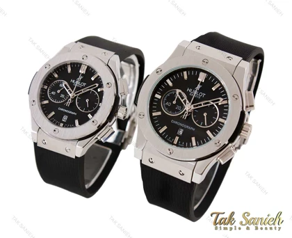 ساعت هابلوت ست سه موتوره نقره ای مشکی Hublot-3776-S