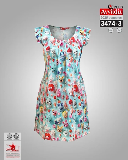 تونیک نخی سه بعدی زنانه سایز بزرگ کد 3474