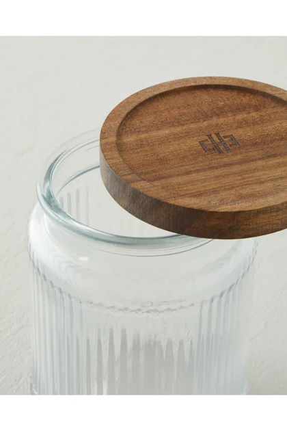 جار شیشه‌ای English Home مدل Rustic Wood Soda - شفاف