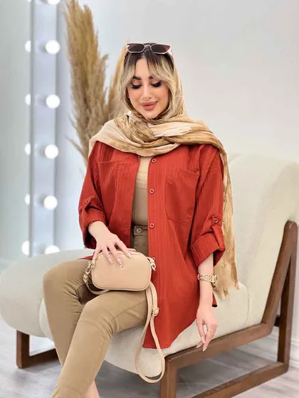 شومیز کراش آستین بند دار