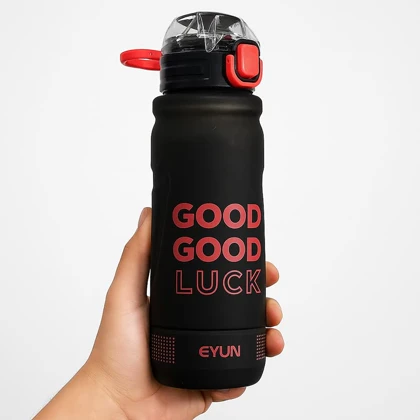 قمقمه ورزشی EYUN مدل Good Luck نی دار طوسی ظرفیت 1 لیتر