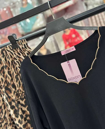 بلوز و شلوار سایز بزرگ نخ پنبه سکسن کد40817