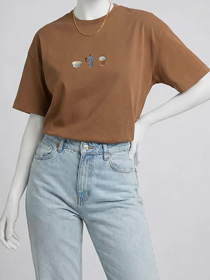 تیشرت باکسی قهوه