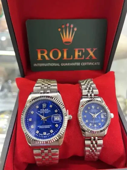 ساعت رولکس زنانه و مردانه طرح دیجاستR-1711 نقره ای