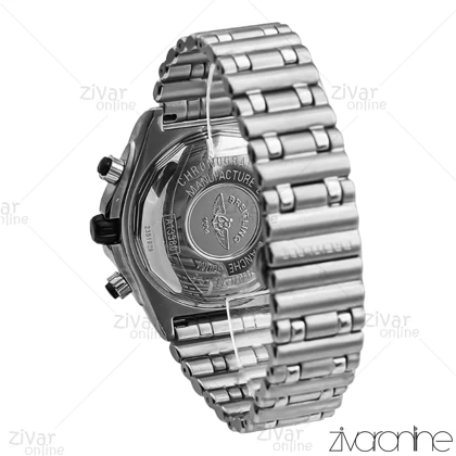 ساعت برایتلینگ مردانه مدل Chronomat سه موتوره نقره ای صفحه مشکی 106697