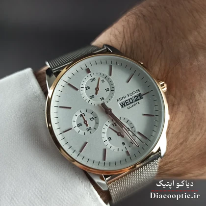 ساعت مچی مردانه اورجینال موتور ژاپن برند مینی فوکوس سه موتور مدل Mf0180G.04 بند حصیری