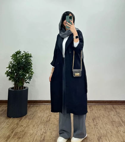 مانتو بلند شانتون بلکا(با ارسال رایگان)