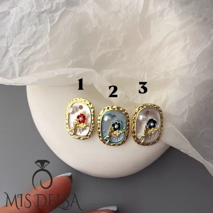 گوشواره دخترانه گل مرواریدی