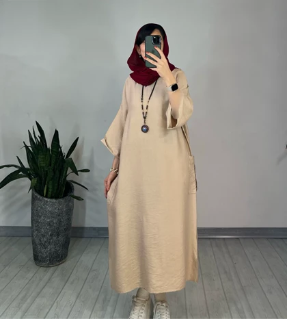 پیراهن مانتویی زیتون 2 (ارسال رایگان)