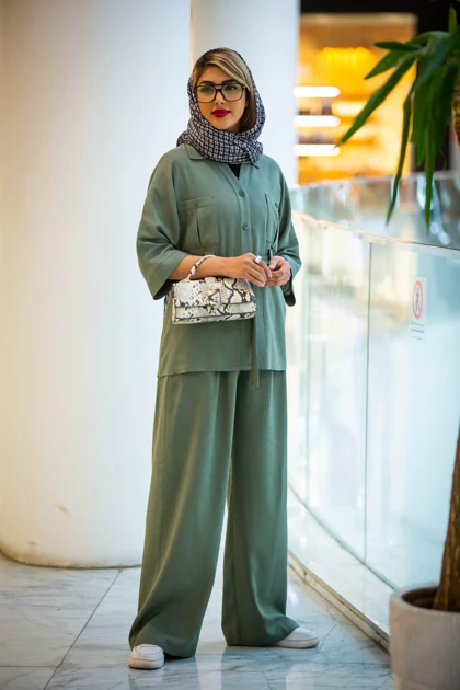 مانتو شلوار رایون دو جیب