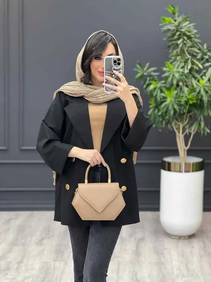 مانتو جلو باز چهاردکمه طلایی