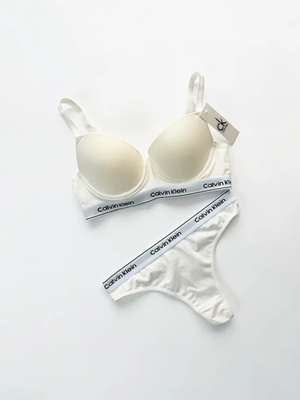 ست شورت بکلس و سوتین فنر دار نخ پنبه کلوین کلاین Calvin Klein