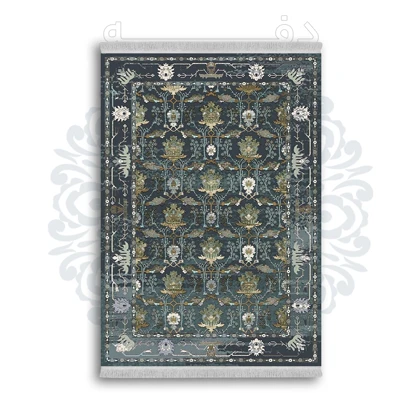 *جدید* فرشینه از جنس پارچه شانل مخمل ترک طرح فانتزی برند دفه کد 774