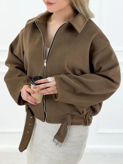 کت فوتر آستردار نسکافه‌ای زنانه سیلا