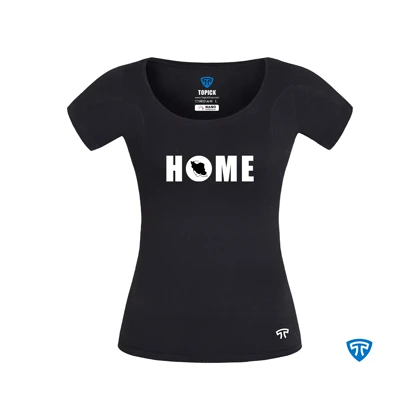 تیشرت نانو آنتی باکتریال ضد تعریق زنانه مشکی طرح HOME IRAN