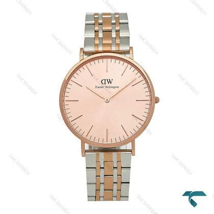 ساعت دنیل ولینگتون فلزی مردانه دورنگ رزگلد صفحه رزگلد DW-8032-G