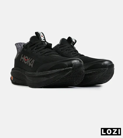 کفش کتانی مردانه و زنانه مشکی HOKA مدل 7729