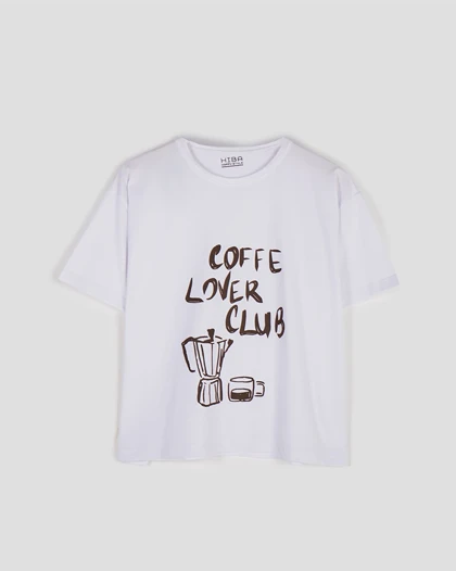تیشرت باکسی coffee lover | هیبا