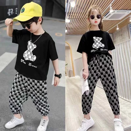 تیشرت شلوارمشکی مدل خرسی