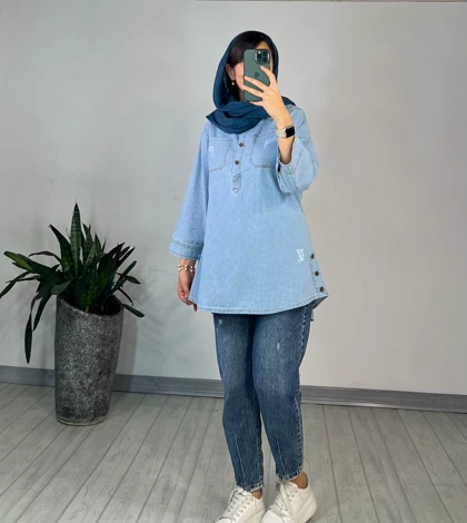 مانتو جین کاغذی خاطره