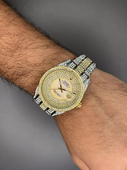 ساعت مچی رولکس دیت جاست سیلورطلایی تمام نگین Rolex Datejust