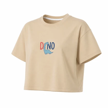 کراپ آستین کوتاه طرح Dino