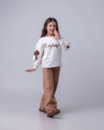 بلوز شلوار جین دخترانه طرح پروانه