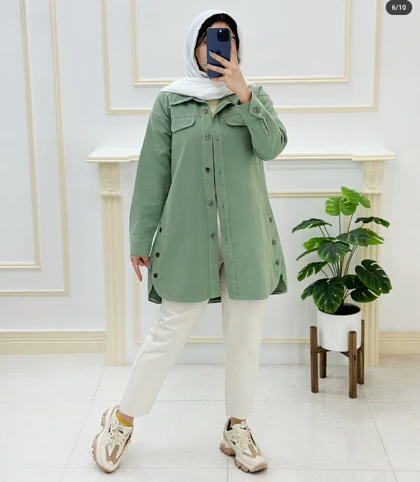 کت کتان زنانه بغل دکمه اسپرت