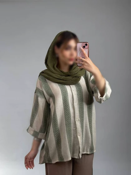 شومیز کنفی آستین پاکتی مدل گلبهار کد 50264