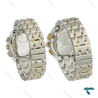 ساعت ست تیسوت سه موتوره کورنوگراف دورنگ طلایی Tissot-8276-S