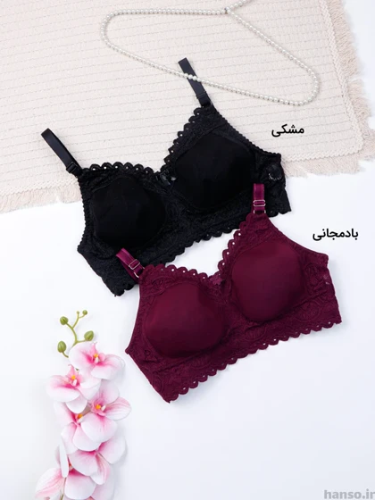 سوتین پرسی بدون فنر نخ و دانتل شادی Shadi کد 92