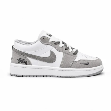 کفش و کتانی مردانه مدل NIKE AIR JORDAN 1 رنگ سفید طوسی کد 2284