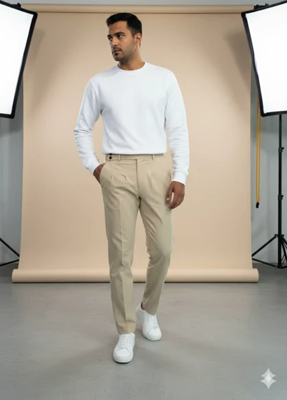 شلوار بنگال مام فیت مدل radin-کرم