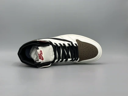کتانی نایکی جردن1 ترویس پیچ موکا/Nike Air Jordan1 Travis