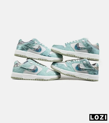 کفش کتانی مردانه و زنانه آبی سفید NIKE dunk low steam puppet