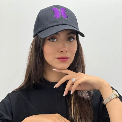 کلاه بیسبالی گلدوزی پروانه