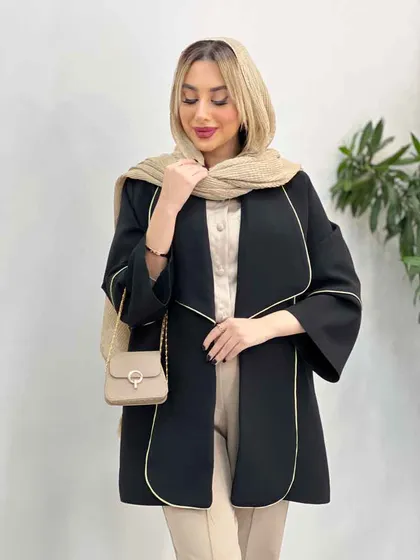 مانتو مغزی دوزی طلایی