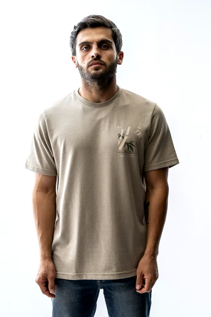 تیشرت بیسیک یقه گرد چاپی مردانه